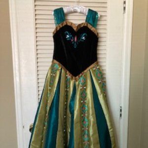Anna's Coronation day costume, Disney Chasing Fireflies Brand, size (L/G) 10-12